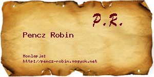 Pencz Robin névjegykártya